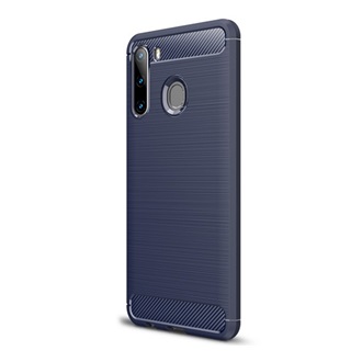 Samsung A21 Gigapack szilikon telefonvédő ütésállóság, karbon minta, SÖTÉTKÉK