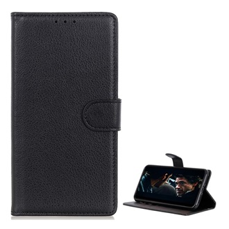 Samsung A21 Gigapack tok álló, bőr hatású FLIP, prémium, FEKETE