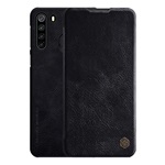 Samsung A21 NILLKIN QIN tok álló, bőr hatású FLIP, kártyazseb, FEKETE