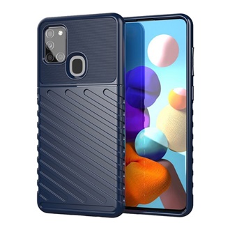 Samsung A21s Gigapack szilikon telefonvédő ütésállóság, dombor minta, SÖTÉTKÉK