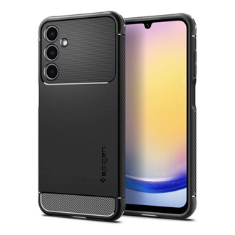 Samsung A25 5G SPIGEN RUGGED ARMOR szilikon telefonvédő ütésállóság, karbon minta, FEKETE