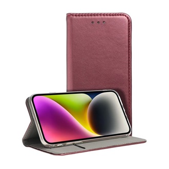 Samsung A26 5G GIGAPACK Tok álló, bőr hatású FLIP, asztali tartó, BURGUNDY