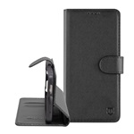 Samsung A26 5G TACTICAL FIELD NOTES tok álló, bőr hatású FLIP, prémium, FEKETE