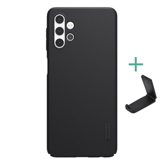 Samsung A32 5G NILLKIN SUPER FROSTED műanyag telefonvédő gumírozott, érdes felület + asztali tartó, FEKETE
