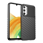 Samsung A34 5G Gigapack szilikon telefonvédő ütésállóság, dombor minta, FEKETE