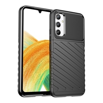 Samsung A34 5G Gigapack szilikon telefonvédő ütésállóság, dombor minta, FEKETE