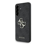 Samsung A36 5G GUESS PU 4G METAL LOGO CASE műanyag telefonvédő ütésállóság, bőr hatású hátlap, SÖTÉTSZÜRKE