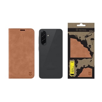 Samsung A36 5G TACTICAL XPROOF tok álló, bőr hatású FLIP, prémium, SÖTÉTBARNA