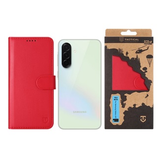 Samsung A37 5G TACTICAL FIELD NOTES tok álló, bőr hatású FLIP, prémium, PIROS