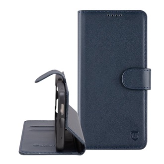 Samsung A37 5G TACTICAL FIELD NOTES tok álló, bőr hatású FLIP, prémium, SÖTÉTKÉK