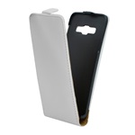 Samsung A3 (2015) Gigapack Tok álló, bőr hatású FLIP, lefelé nyíló, FEHÉR