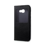 Samsung A3 (2017) Gigapack Tok álló, bőr hatású FLIP, ablakos, FEKETE