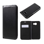 Samsung A3 (2017) Gigapack Tok álló, bőr hatású FLIP, oldalra nyíló, FEKETE