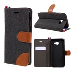 Samsung A3 (2017) Gigapack Tok álló, textil FLIP, asztali tartó, FEKETE