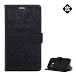 Samsung A3 (2017) Gigapack Tok álló, valódi bőr FLIP, asztali tartó, FEKETE