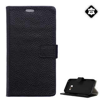 Samsung A3 (2017) Gigapack Tok álló, valódi bőr FLIP, asztali tartó, FEKETE