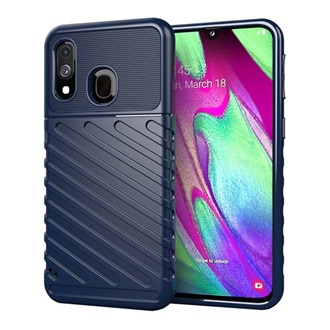 Samsung A40 GIGAPACK szilikon telefonvédő ütésállóság, dombor minta, SÖTÉTKÉK