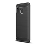 Samsung A40 Gigapack szilikon telefonvédő ütésállóság, karbon minta, FEKETE