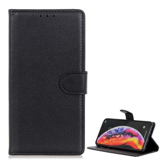 Samsung A40 Gigapack tok álló, bőr hatású FLIP, prémium, FEKETE