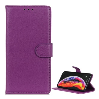 Samsung A40 Gigapack tok álló, bőr hatású FLIP, prémium, LILA