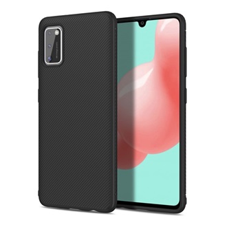 Samsung A41 Gigapack szilikon telefonvédő ütésállóság, csíkos, FEKETE