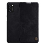 Samsung A41 NILLKIN QIN tok álló, bőr hatású FLIP, kártyazseb, FEKETE