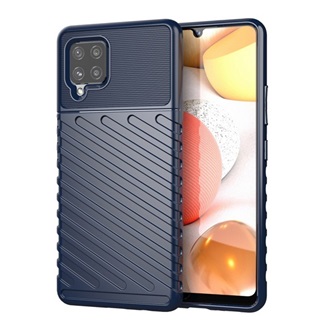 Samsung A42 5G Gigapack szilikon telefonvédő ütésállóság, dombor minta, SÖTÉTKÉK