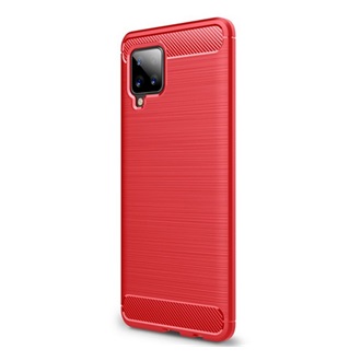 Samsung A42 5G Gigapack szilikon telefonvédő ütésállóság, karbon minta, PIROS
