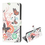 Samsung A42 5G Gigapack tok álló, bőr hatású FLIP, kör, FEHÉR