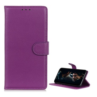 Samsung A42 5G Gigapack tok álló, bőr hatású FLIP, prémium, LILA