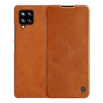 Samsung A42 5G NILLKIN QIN tok álló, bőr hatású FLIP, kártyazseb, BARNA