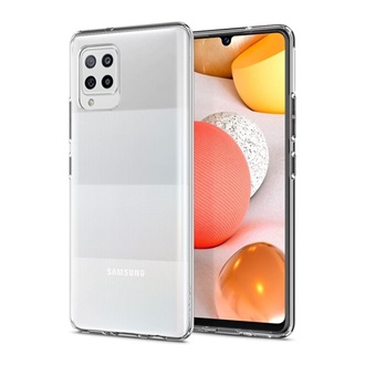 Samsung A42 5G SPIGEN LIQUID CRYSTAL szilikon telefonvédő ütésállóság, légpárnás sarok, ÁTLÁTSZÓ