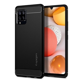 Samsung A42 5G SPIGEN RUGGED ARMOR szilikon telefonvédő ütésállóság, karbon minta, FEKETE