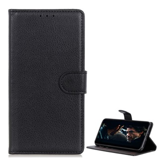 Samsung A50s Gigapack Tok álló, bőr hatású FLIP, prémium, FEKETE