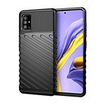 Samsung A51 Gigapack szilikon telefonvédő ütésállóság, dombor minta, FEKETE