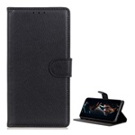 Samsung A51 Gigapack tok álló, bőr hatású FLIP, prémium, FEKETE