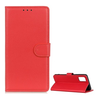 Samsung A52s 5G Gigapack Tok álló, bőr hatású FLIP, prémium, PIROS