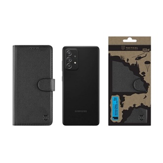 Samsung A53 5G / A52s 5G / A52 5G TACTICAL FIELD NOTES tok álló, bőr hatású FLIP, prémium, FEKETE