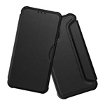 Samsung A54 5G Gigapack tok álló, bőr hatású FLIP, karbon minta, FEKETE
