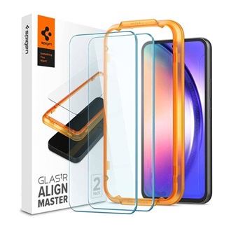 Samsung A54 5G SPIGEN ALM FC képernyővédő üveg 2db 2.5D, színkiemelés, ÁTLÁTSZÓ