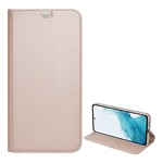 Samsung A55 5G Gigapack Tok álló, bőr hatású FLIP, asztali tartó, ROZÉARANY 2