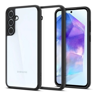 Samsung A55 5G SPIGEN ULTRA HYBRID műanyag telefonvédő ütésállóság, légpárnás keret, ÁTLÁTSZÓ/FEKETE