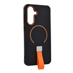 Samsung A56 5G GIGAPACK Szilikon telefonvédő mikrofiber plüss belső, MagSafe, FEKETE