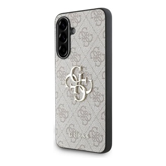 Samsung A56 5G GUESS PU 4G METAL LOGO CASE műanyag telefonvédő ütésállóság, bőr hatású hátlap, RÓZSASZÍN