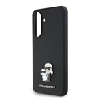 Samsung A56 5G KARL LAGERFELD PU SAFFIANO KARL AND CHOUPETTE szilikon telefonvédő ütésállóság, 3D, FEKETE