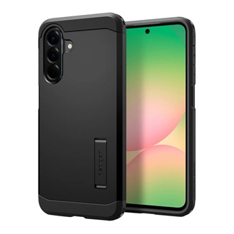 Samsung A56 5G SPIGEN TOUGH ARMOR szilikon telefonvédő ütésállóság, kitámasztó, FEKETE