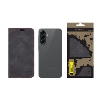 Samsung A56 5G TACTICAL XPROOF tok álló, bőr hatású FLIP, prémium, FEKETE