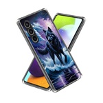 Samsung A57 5G GIGAPACK Szilikon telefonvédő ultravékony, farkas minta, FEKETE