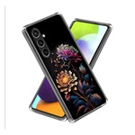 Samsung A57 5G GIGAPACK Szilikon telefonvédő ultravékony, virág minta, FEKETE