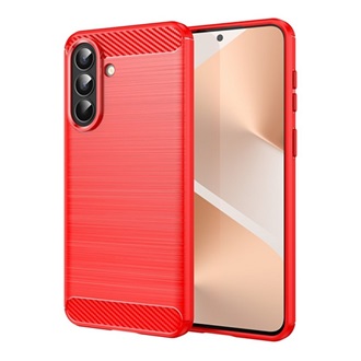 Samsung A57 5G GIGAPACK Szilikon telefonvédő ütésállóság, karbon minta, PIROS